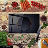 ANTİBAKTERİYEL CAM KESME TAHTASI | BASKILI KESİM TABLASI | 25x35 cm